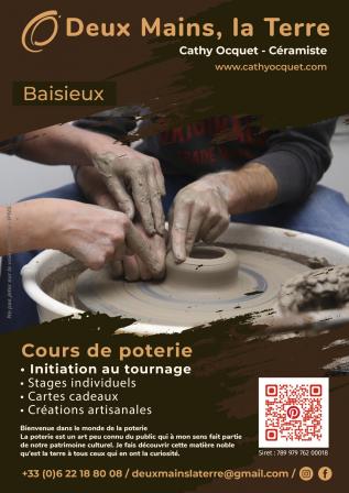 Affiche deux mains la terre artisans et createurs locaux